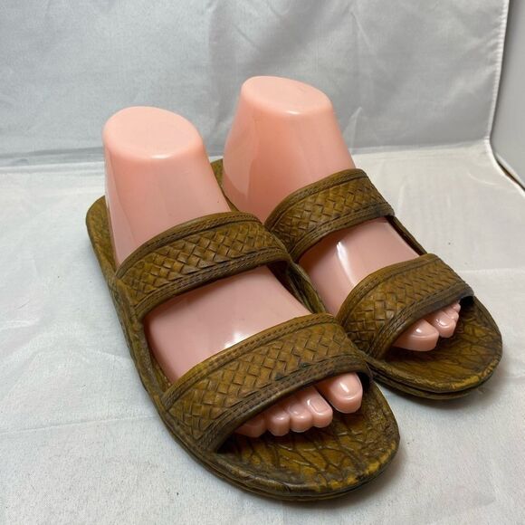 Classic Pali Hawaii Design Brown J-Slip Jandles Womens Size 10 - Picture 1 of 5